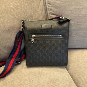 Gucci GG Black Messenger Shoulder Crossbody Bag